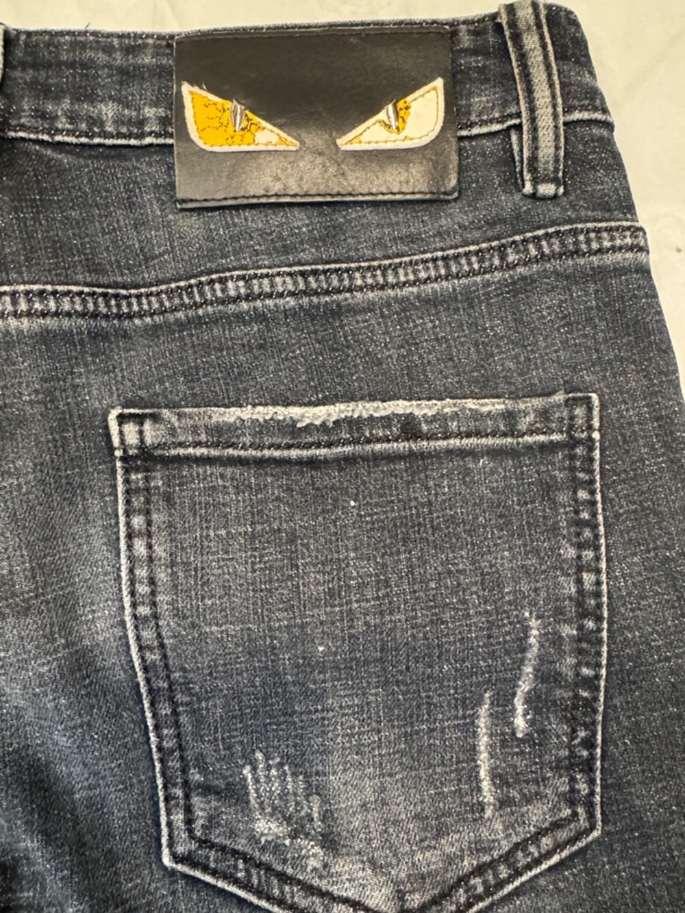 Authentic Fendi Distressed Graphic Bootcut Jeans - Picture 7 of 11